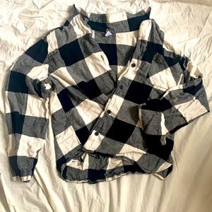 Old Navy black plaid flannel PJ top